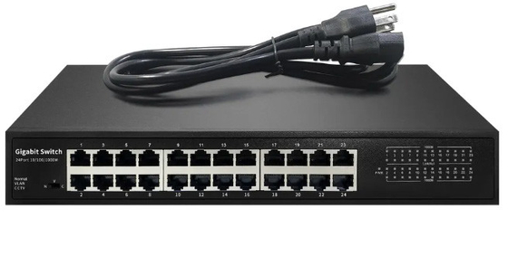 Unmanaged Ethernet 24 διακόπτης σημείου εισόδου λιμένων, πλήρης διακόπτης Gigabit 24 λιμένων