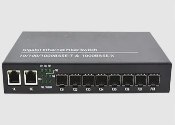 2 διακόπτης 8 Ethernet ινών λιμένων 10/100/1000TX Ethernet λιμένες 1000FX SFP