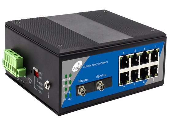 10/100/1000Mbps Fiber POE Switch Ανθεκτικός σε σοκ -40°C~+85°C Θέρμανση αποθήκευσης