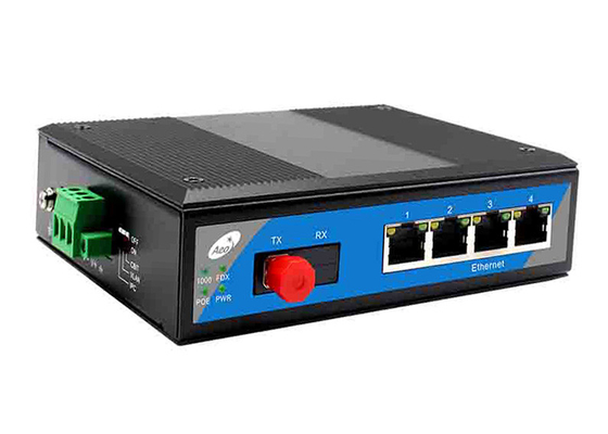 100 χλμ. Απόσταση μετάδοσης POE Switch με πλήρη Gigabit 1 Fiber και 4 θύρες Ethernet POE