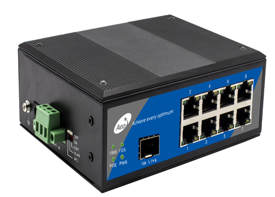 Μονή θύρα ινών POE Ethernet Switch με εξωτερική παροχή ρεύματος 8 θύρες