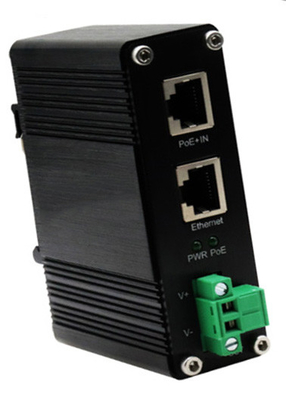 DIN-Rail Industrial 802.3at Gigabit PoE Splitter Έκδοση τάσης 9VDC