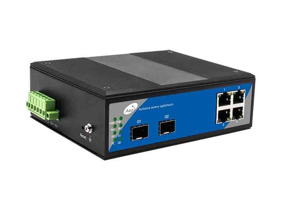 Πέφτοντας απότομα διακόπτης ινών SFP, διακόπτης σημείου εισόδου 4 λιμένων με 2 SFP