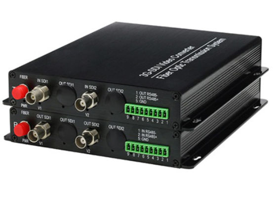 2CH 3G SDI HD SDI στο μετατροπέα 2 BNC 1 οπτικών ινών οπτικός λιμένας
