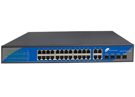 Gigabit 24 διακόπτης σημείου εισόδου λιμένων με 24 λιμένες σημείου εισόδου και 4 λιμένες ανερχόμενων ζεύξεων και 4 αυλακώσεις SFP