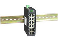 Βιομηχανικοί λιμένες διακοπτών 8GE UTP+4 SFP ινών Ethernet δαχτυλιδιών ραγών οδηγών
