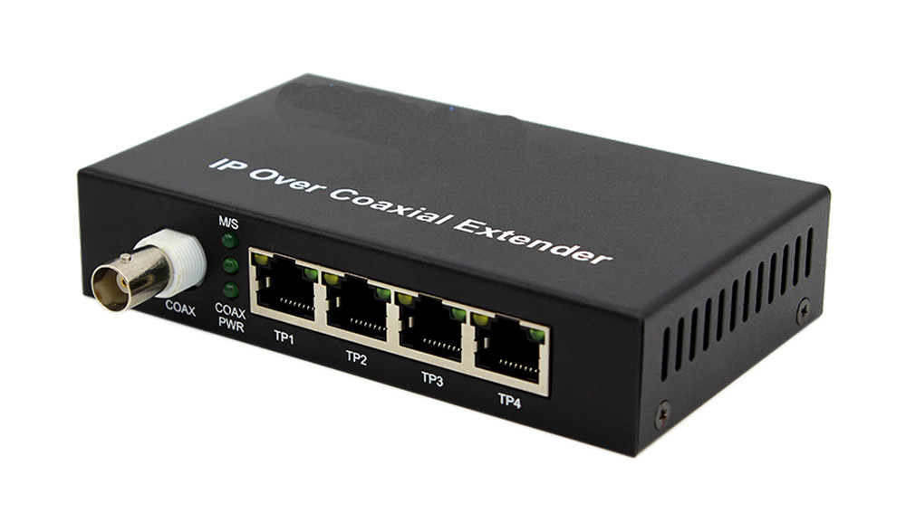 10 / 100M PoE μέσω Coaxial Extender Ethernet και POE μέσω Coax 4 Ethernet Ports 1 BNC