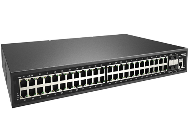 Πλήρες Gigabit 52 λιμένας L2+ διαχειρίστηκε το διακόπτη σημείου εισόδου 48 λιμένων με 48x10/100/1000M RJ45