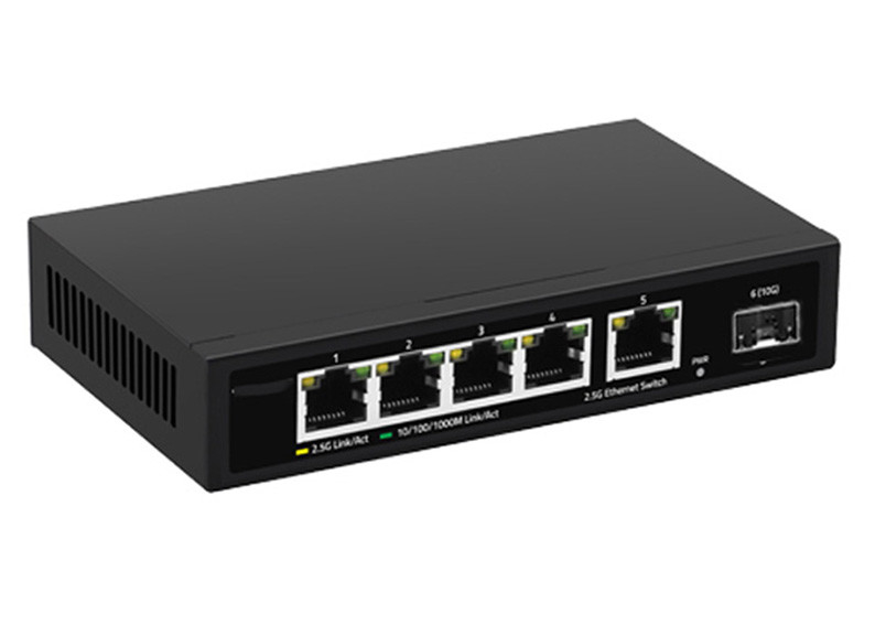 Διακόπτης 5 ινών DC12V Ethernet λιμένας διακόπτης 2,5 Γ με τη ανερχόμενη ζεύξη 10G SFP+