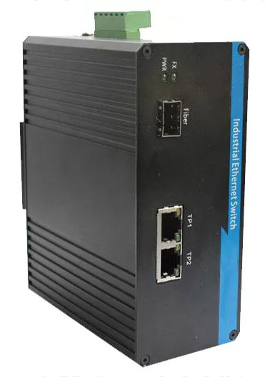 Βιομηχανικός διακόπτης ινών Ethernet 1 θύρα 100BASE SFP + 2 θύρα 10 / 100BASE-T