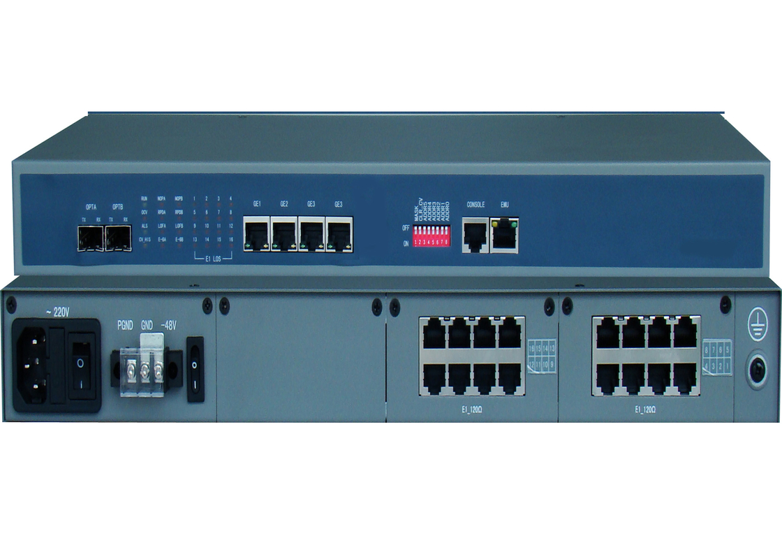 Μετατροπέας E1 με 4/8/16 θύρες E1 και 4 θύρες Ethernet και 2 θύρες SFP
