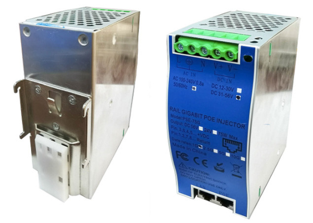 ΔΙΝ-Rail Industrial 10G 90W 802.3bt PoE++ εγχέτης με διπλή είσοδο ισχύος AC+DC