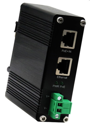 DIN-Rail Industrial 802.3at Gigabit PoE Splitter Έκδοση τάσης 12VDC